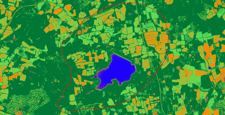 Land cover and land use within catchment area