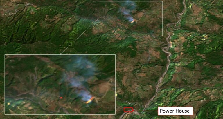 Monitoring wildfires within catchment